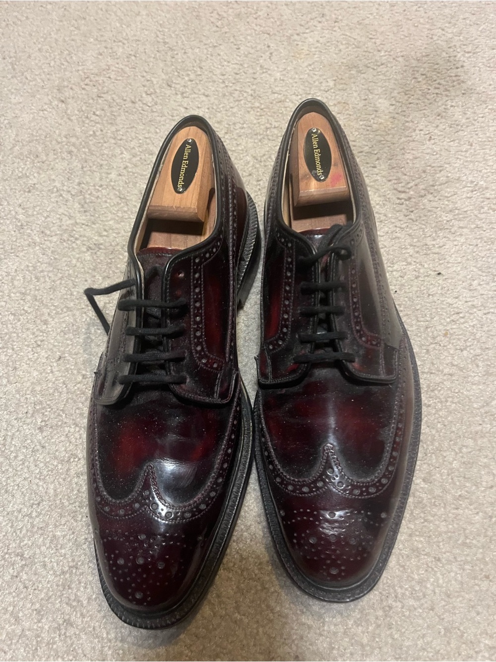 Church's Burgundy and Black Wingtip Derbys - Picture 2 of 5